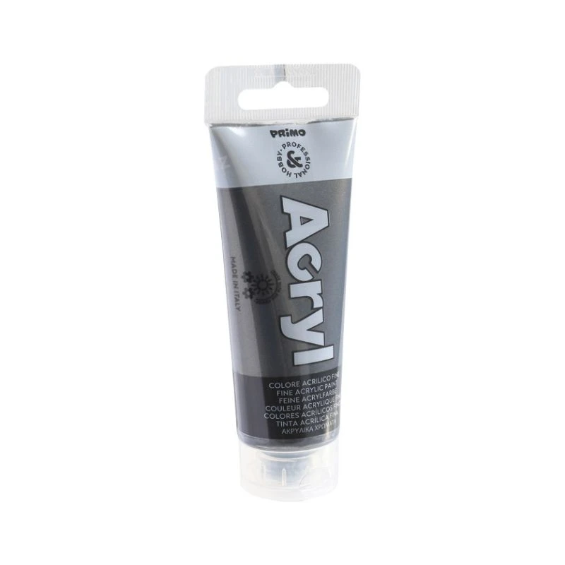 PRIMO akrilna boja CMP metal black (metalik siva) 75 ml – profesionalna fina akrilna boja na vodenoj bazi sa metalik efektom za slikanje, dekupaž, hobi i dekorativne tehnike