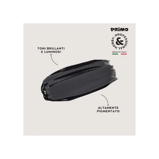 PRIMO akrilna boja 75 ml – black 800 (crna) | Profesionalna crna akrilna boja za slikanje, dekupaž, dekoraciju i hobi projekte | Visoka pokrivnost, intenzivan pigment i trajna završnica