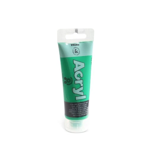 PRIMO akrilna boja 75 ml – bright green 610 (intenzivno zelena) | Profesionalna zelena akrilna boja za slikanje, hobi, dekupaž i kreativne projekte | Visoka pokrivnost i postojan pigment