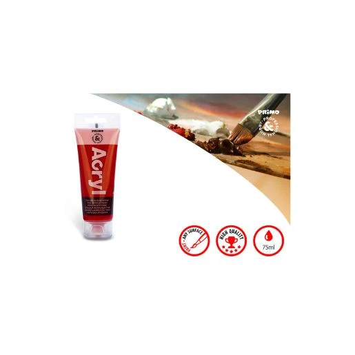 PRIMO akrilna boja 75 ml – carmine 310 | Intenzivna tamno crvena  akrilna boja, visok kvalitet pigmenta, brzo sušenje, savršena za slikanje, hobi i dekoraciju