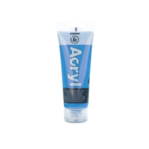 PRIMO akrilna boja 75 ml – cyan 501 (svetlo plava) | Visokopokrivna akrilna boja za slikanje, umetnost, DIY projekte i dekupaž
