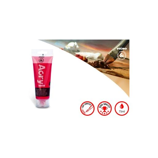 PRIMO akrilna boja 75 ml – magenta 301 | Intenzivna tamno roze akrilna boja, visok kvalitet pigmenta, brzo sušenje, savršena za slikanje, hobi i dekoraciju