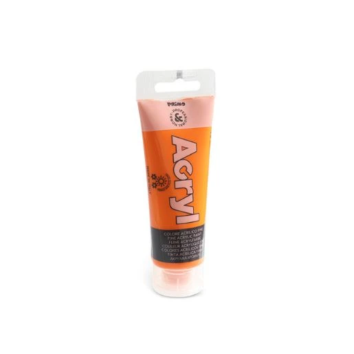 PRIMO akrilna boja 75 ml – orange 250 | Intenzivna narandžasta akrilna boja za slikanje, hobi, dekoraciju, DIY projekte, mat završnica, visoka pokrivnost