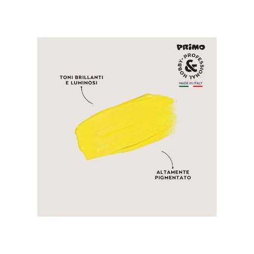 PRIMO akrilna boja 75 ml – primary yellow 201 | Intenzivna žuta akrilna boja za slikanje, hobi, dekoraciju, DIY projekte, odlična pokrivnost, mat završnica