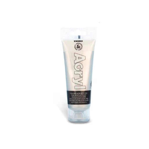 PRIMO akrilna boja 75 ml – silver 910 (srebrna) | Metalik akrilna boja visoke pokrivnosti za slikanje, dekoraciju, hobi projekte i dekupaž | Intenzivan sjaj, bogat pigment i brzosušeća formula