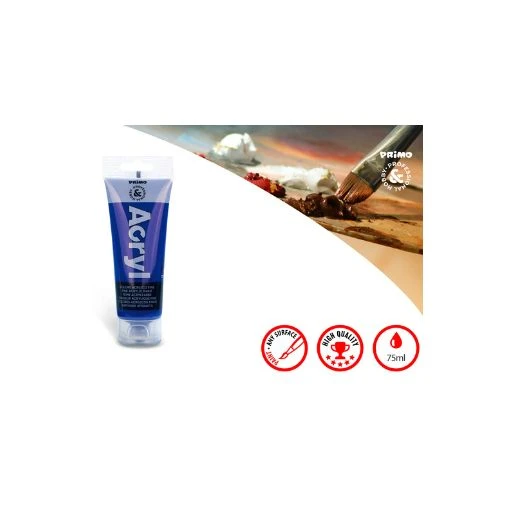 PRIMO akrilna boja 75 ml – ultramarine 500 (ultramarin plava) | Intenzivna akrilna boja za slikanje, hobi i umetničke projekte, visoka pokrivnost i brzo sušenje