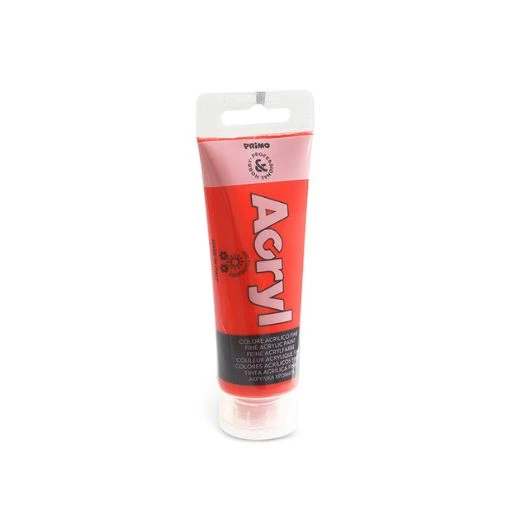 PRIMO akrilna boja 75 ml – vermillion 300 | Intenzivna vermilion crvena akrilna boja, visoka pokrivnost, mat završnica, idealna za slikanje, hobi i dekoraciju