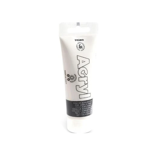 PRIMO akrilna boja 75 ml – bela (white) 100 | Profesionalna akrilna boja za slikanje, hobi, dekoraciju, DIY projekte, odlična pokrivnost, mat završnica