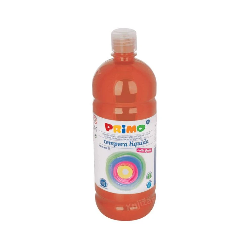 PRIMO Tempera CMP 204BR1000730 1 litar siena (braon) – kvalitetna tempera boja velikog pakovanja za škole, crtanje, slikanje, umetničke tehnike i kreativne radionice