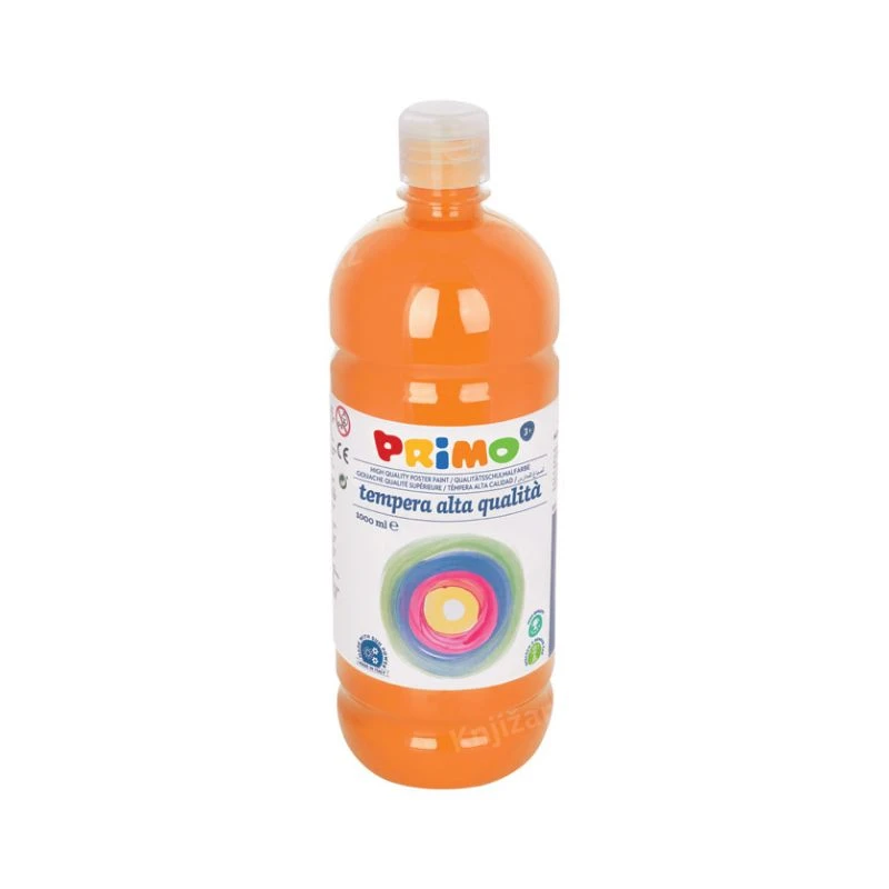 PRIMO Tempera CMP 1 litar - narandžasta (orange) – kvalitetna tempera boja u velikom pakovanju za školu, crtanje, slikanje, umetničke tehnike i kreativne radionice