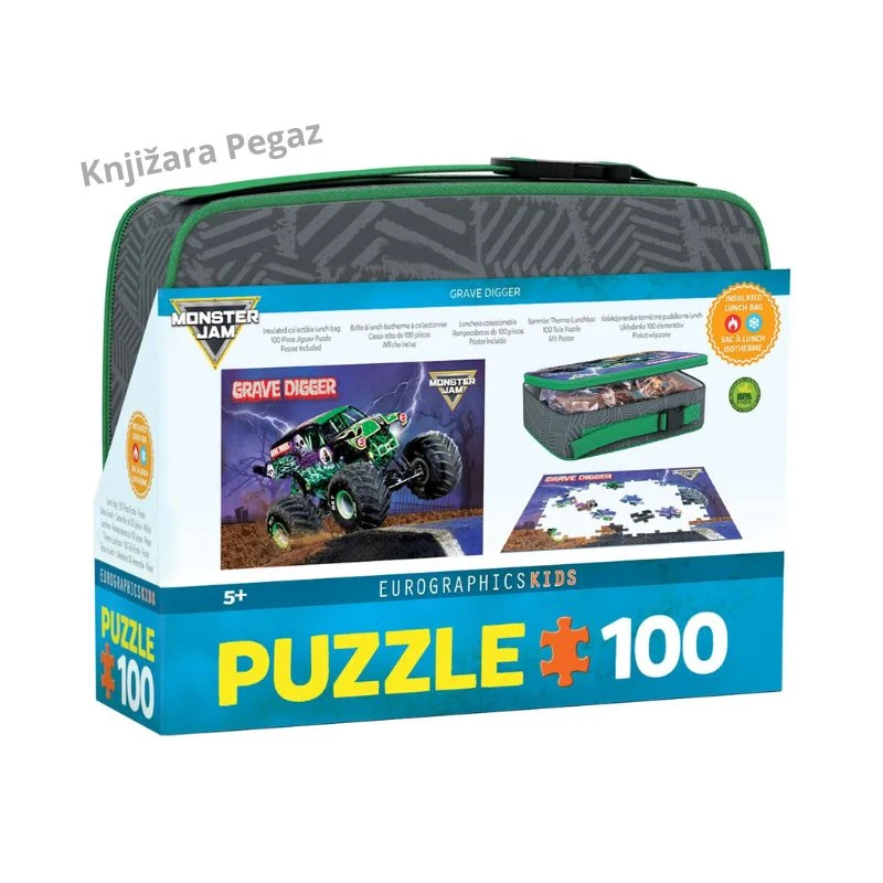 Eurographics Grave Digger Monster Jam Puzzle 100 delova i termo torba za užinu za decu 5+ 9100-5938