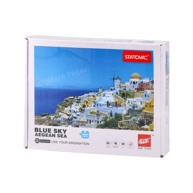 Puzzle Santorini 1000 delova – velika slagalica sa prelepim motivom Grčke, kvalitetne puzzle za tinejdžere i odrasle, kreativna i opuštajuća zabava
