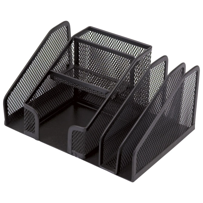 Q-Connect Donau KF16573 stoni organizer žičani, 7 pregrada, crni, 20,5x14,5x10 cm