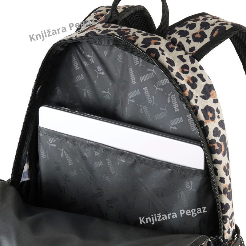 Puma Academy AOP 091150-12 ranac za školu i laptop – leopard print crni
