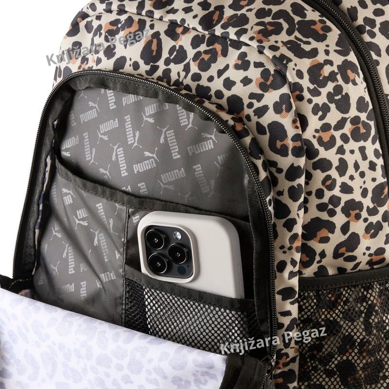 Puma Academy AOP 091150-12 ranac za školu i laptop – leopard print crni