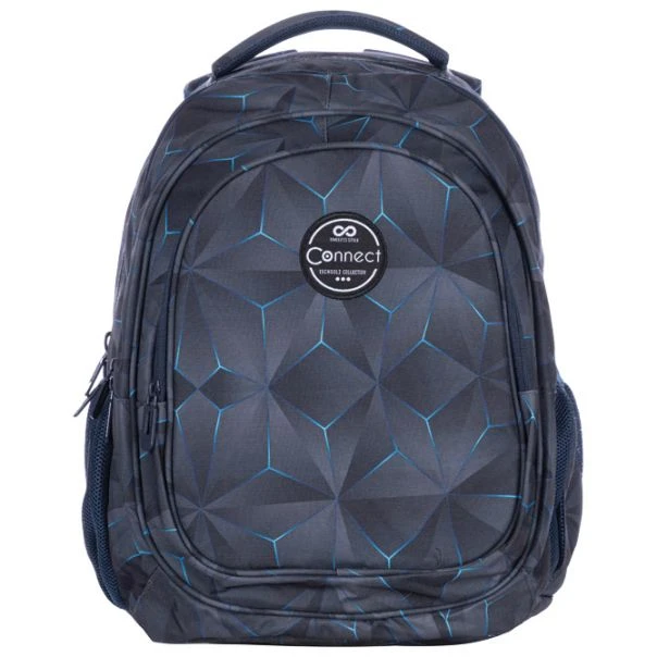 Connect anatomski školski ranac Net 48958 sivo-plavi – 3 pregrade, vodootporan, 45 cm