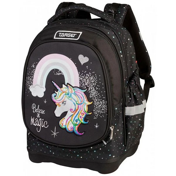 Target Superlight 2 Face Rainbow Unicorn 28044 školski ranac za devojčice sa zamenjivim motivom jednoroga, ergonomskim leđima i laganom konstrukcijom