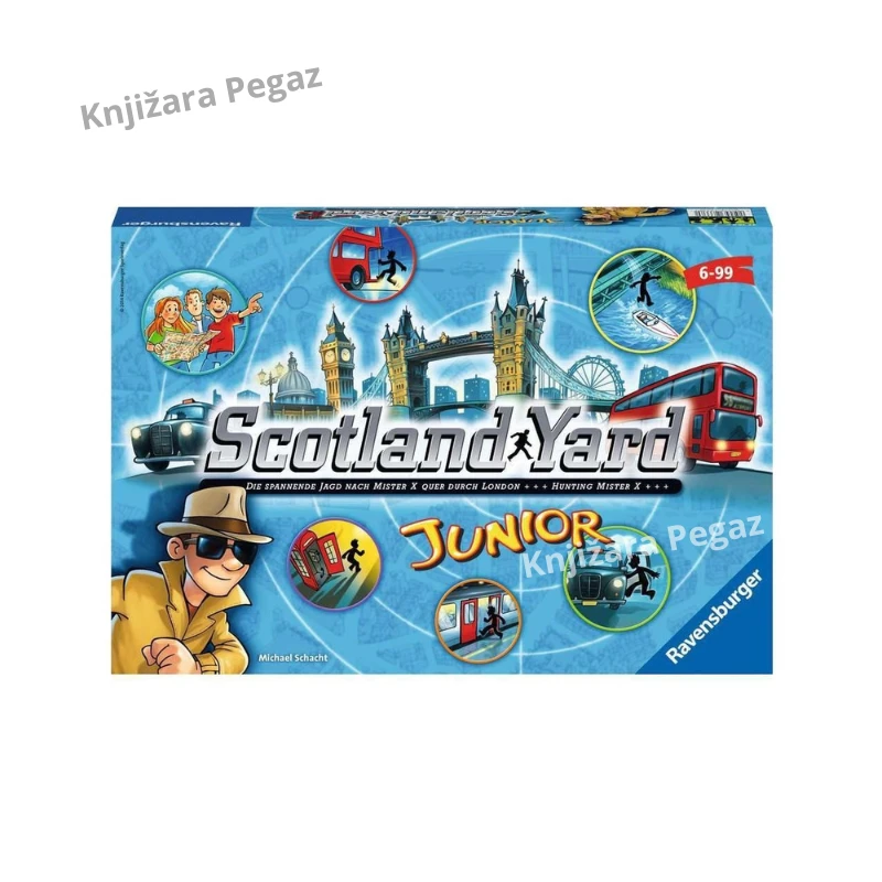 Ravensburger Scotland Yard Junior detektivska društvena igra za decu 6+ – potraga za Gospodinom X kroz London, za 2–4 igrača RA22289