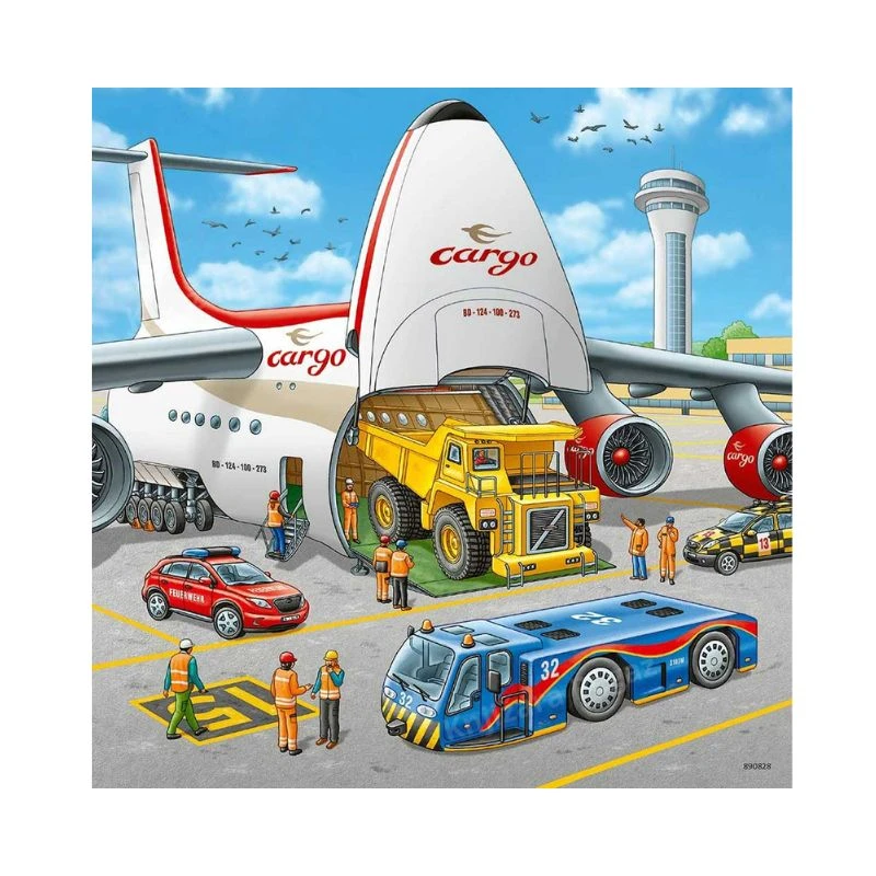 Ravensburger puzzle 3×49 delova Iznad oblaka RA05033 – dečja slagalica sa avionima i helikopterom, edukativne puzzle za uzrast 5+, premium Ravensburger kvalitet