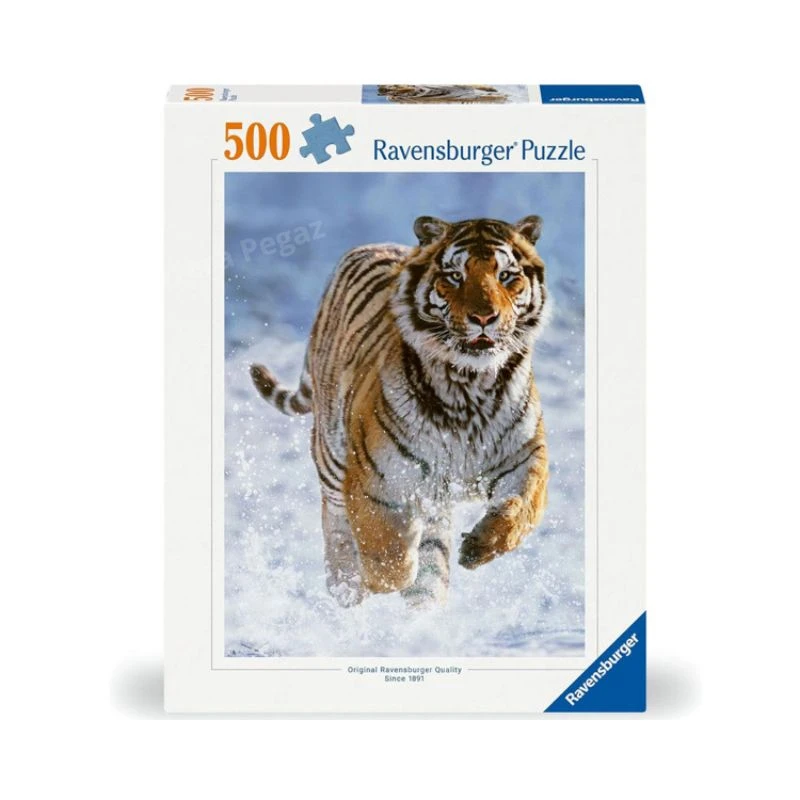 Ravensburger puzzle 500 delova Tigar u snegu RA12000148 – premium slagalica sa motivom divljeg tigra u zimskom pejzažu, kvalitetna puzzle za odrasle i tinejdžere