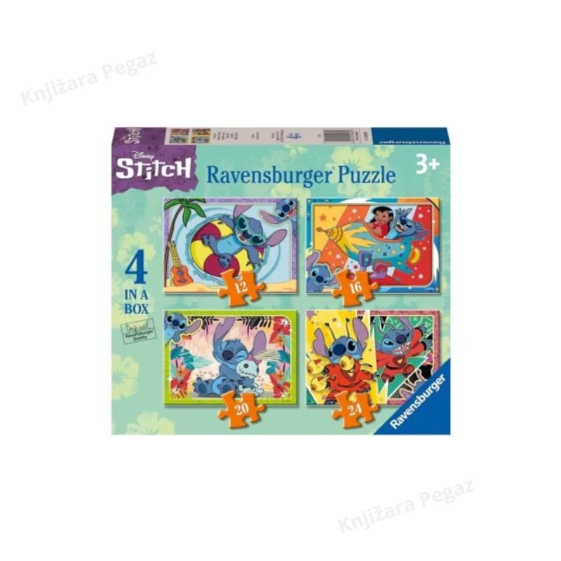 Ravensburger Disney Stitch puzzle za decu, 4 u 1, uzrast 3+ RA12001069