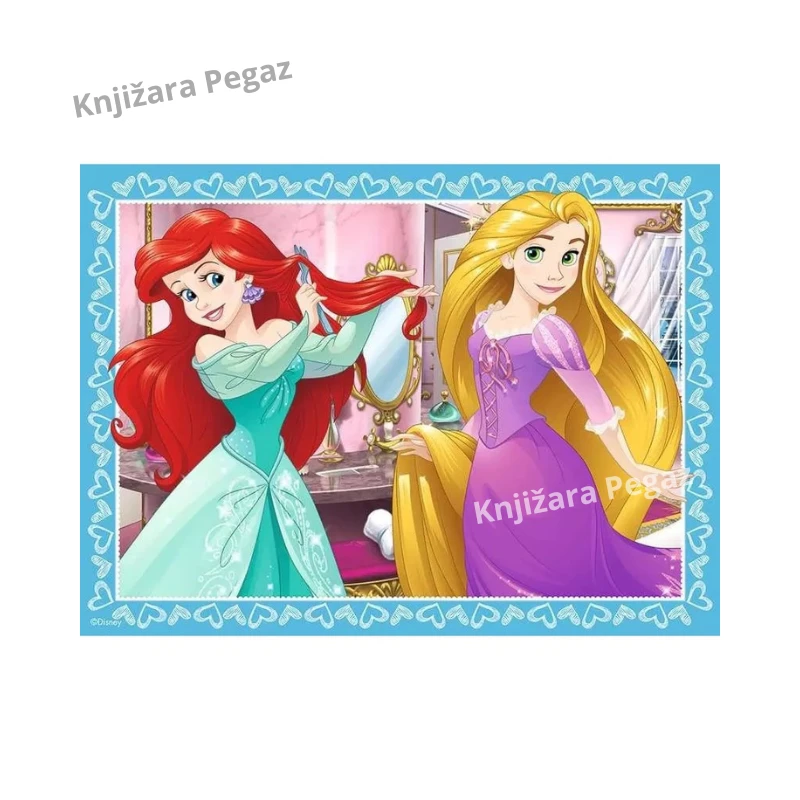 Ravensburger Diznijeve princeze (Disney Princess) puzle 4 u 1 za decu 3+ 12/16/20/24 dela, dimenzije 19 x 14 cm RA07397