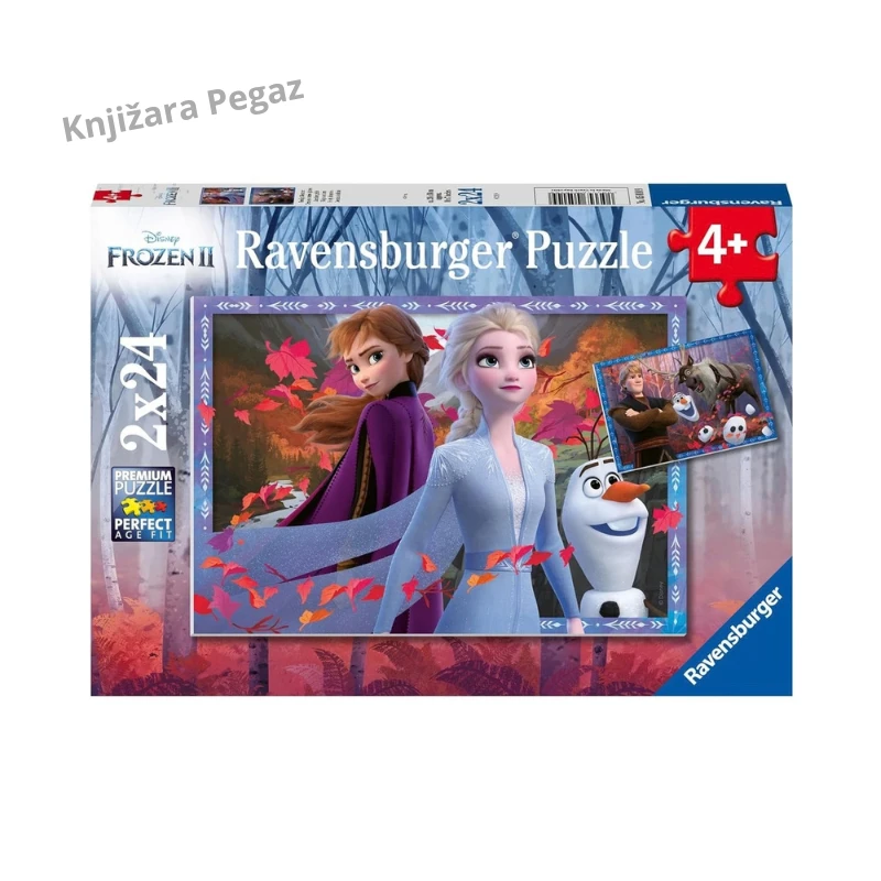 Ravensburger Frozen 2 dečije puzle za slaganje 2x24 dela, dve slagalice 26 x 18 cm za uzrast 4+ RA05010