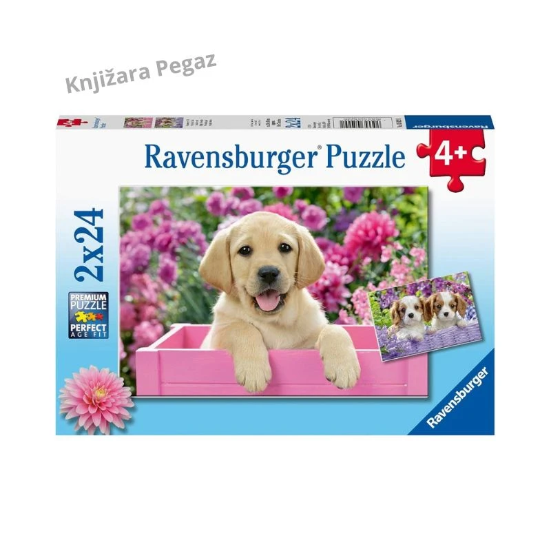 Ravensburger slagalice Kučići 2x24 delova RA05029 – puzzle sa štencima za decu 4+
