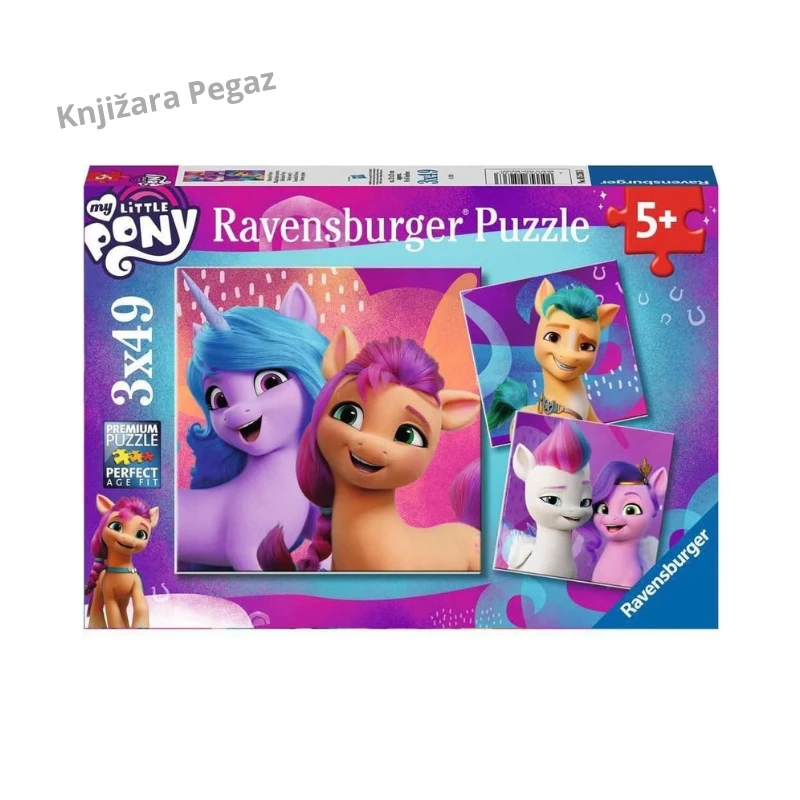 Ravensburger My Little Pony puzzle za decu od 5 godina, tri slagalice sa po 49 delova, 21 x 21 cm RA05236