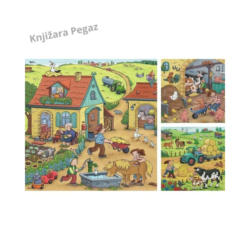 Ravensburger slagalice - Na farmi 3x49 delova RA05078 – puzzle za decu 5+