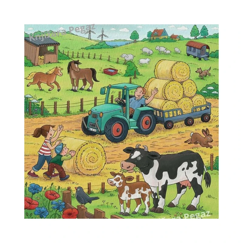 Ravensburger slagalice - Na farmi 3x49 delova RA05078 – puzzle za decu 5+
