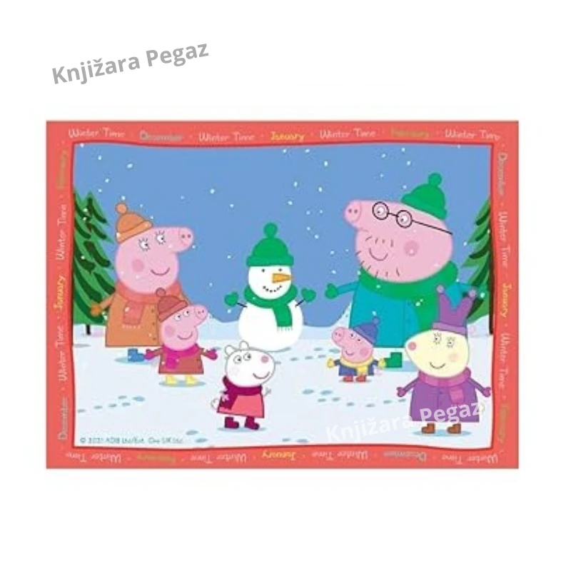 Ravensburger Pepa Prase (Peppa Pig) puzle 4 u 1 – Četiri godišnja doba, slagalice za decu 3+, 12/16/20/24 dela, 19 x 14 cm – RA03114