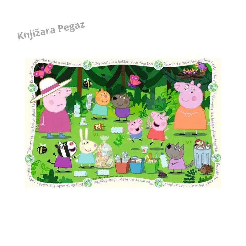 Ravensburger Pepa Prase puzzle za decu od 3 godine, slagalica sa 35 delova i motivom reciklaže, 26 x 18 cm RA05618