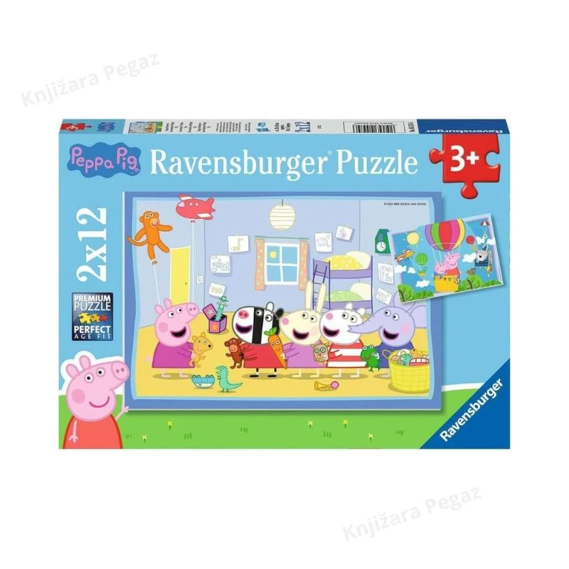 Ravensburger puzzle - Pepine avanture, 2x12 delova, dečije slagalice 3+ RA05574