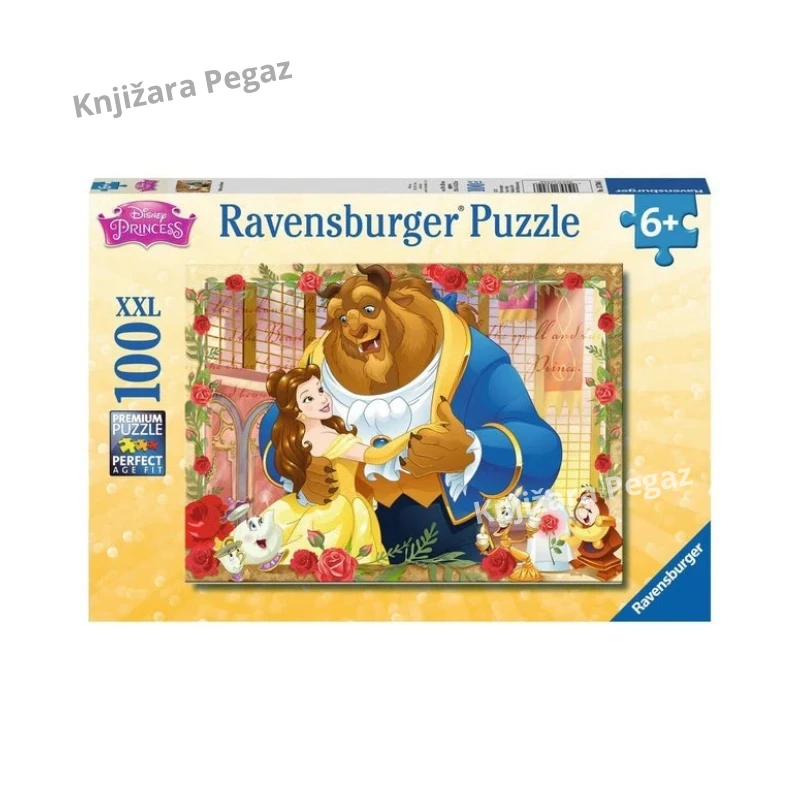 Ravensburger Disney Princess – Lepotica i zver puzle 100 XXL delova za decu 6+, slagalica sa Belom, 49 x 36 cm RA13704