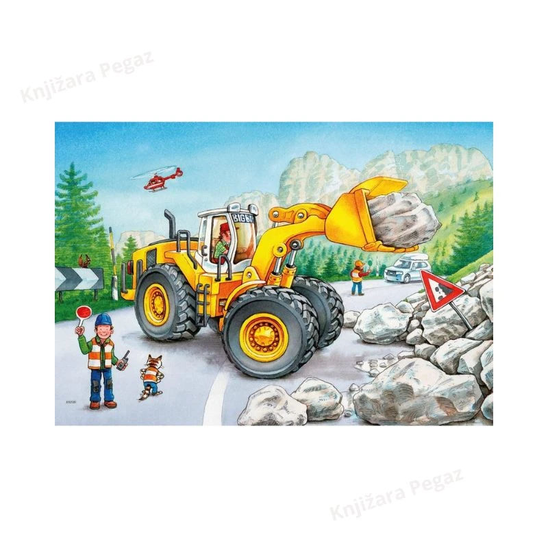 Ravensburger puzzle - Radovi na putu, 2x24 delova, edukativna slagalica za decu uzrasta 4+, građevinske mašine RA07802