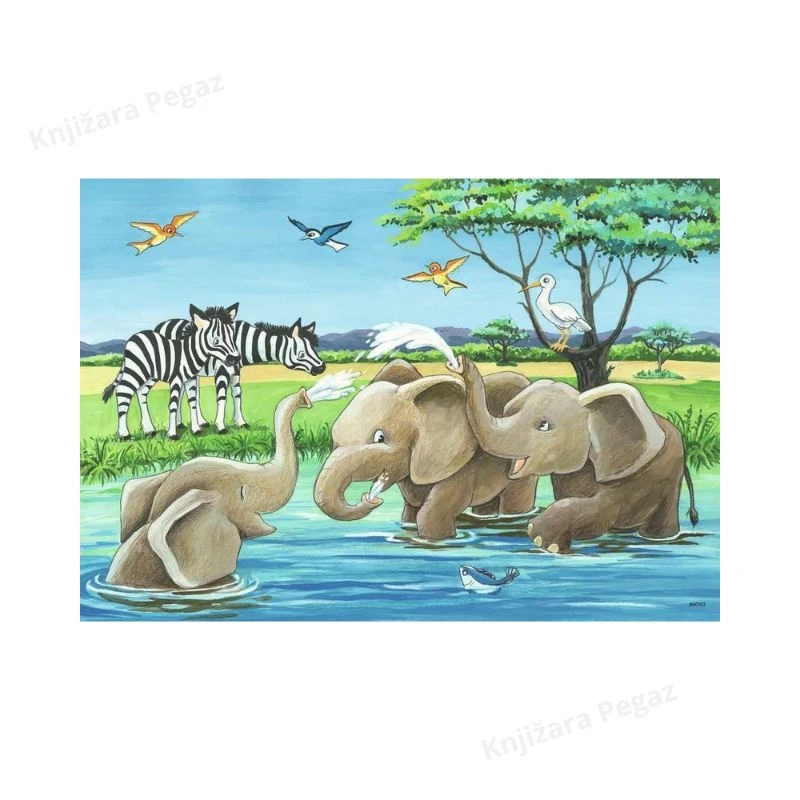 Ravensburger puzzle - Safari životinje i mladunci, 2x12 delova, dečije edukativne slagalice, 3+ RA05095