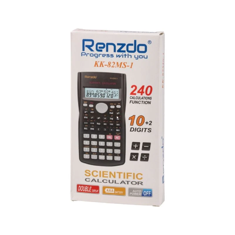 Renzdo KK-82MS-1 matematički kalkulator, 240 funkcija, 10+2 cifara, statističke i razlomne operacije, dvoredni displej