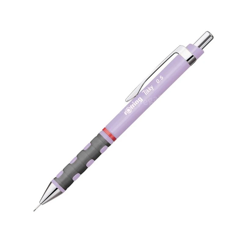 ROTRING Tikky tehnička olovka 0.5 mm pastel ljubičasta (lila) – ergonomska mehanička olovka sa gumenim gripom, izdržljivim mehanizmom za precizno pisanje i crtanje