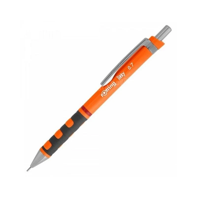 ROTRING Tikky tehnička olovka 0.7 mm neon narandžasta – profesionalna mehanička olovka sa mesinganim mehanizmom, soft-touch gripom i fiksnim vrhom za precizno pisanje i tehničko crtanje
