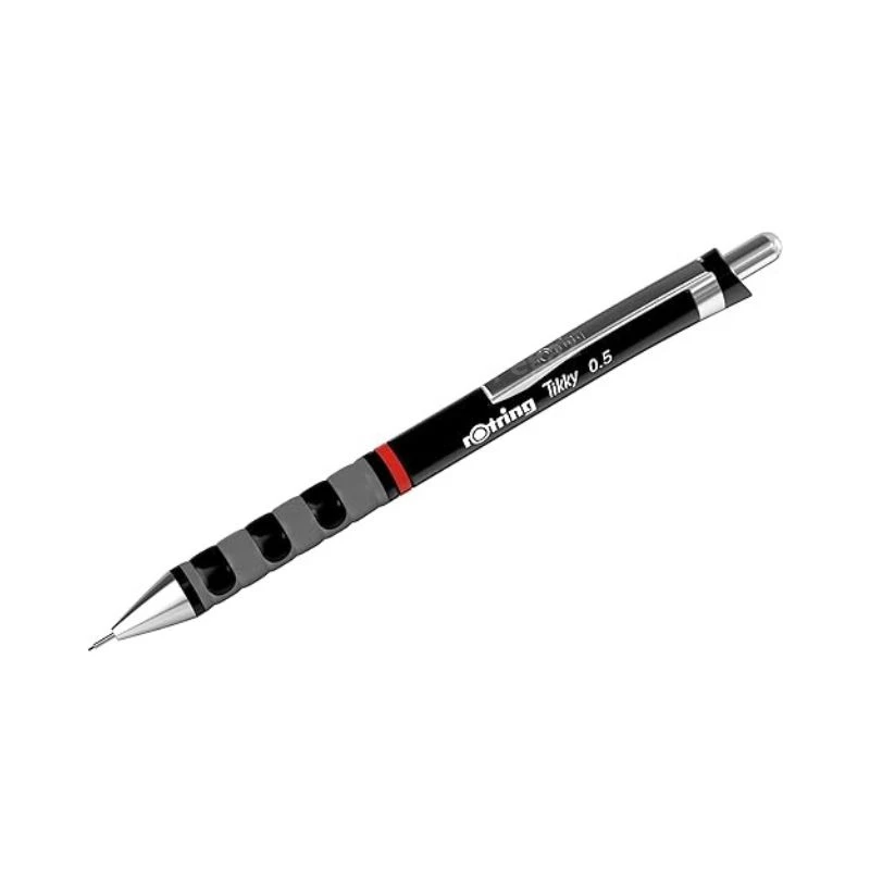 ROTRING Tikky tehnička olovka 0.5 mm crna – profesionalna mehanička olovka sa ergonomskim gumenim gripom, mesinganim mehanizmom za precizno pisanje i tehničko crtanje