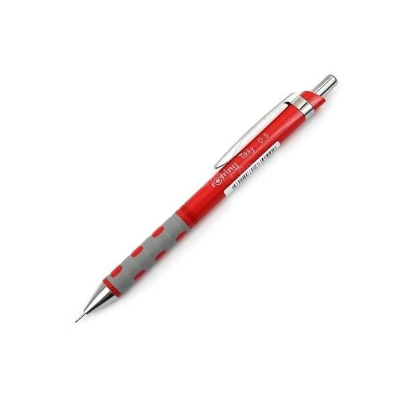 ROTRING Tikky tehnička olovka 0.5 mm crvena – kvalitetna mehanička olovka sa ergonomskim gumenim gripom, mesinganim mehanizmom za precizno pisanje i crtanje