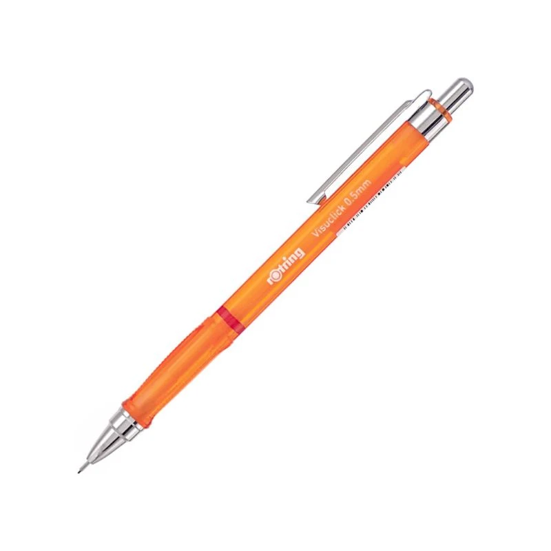 ROTRING Visuclick tehnička olovka 0.5 mm narandžasta – mehanička olovka sa klik mehanizmom i polimernom minom i ergonomskim trouglastim gripom za kreativno pisanje i crtanje