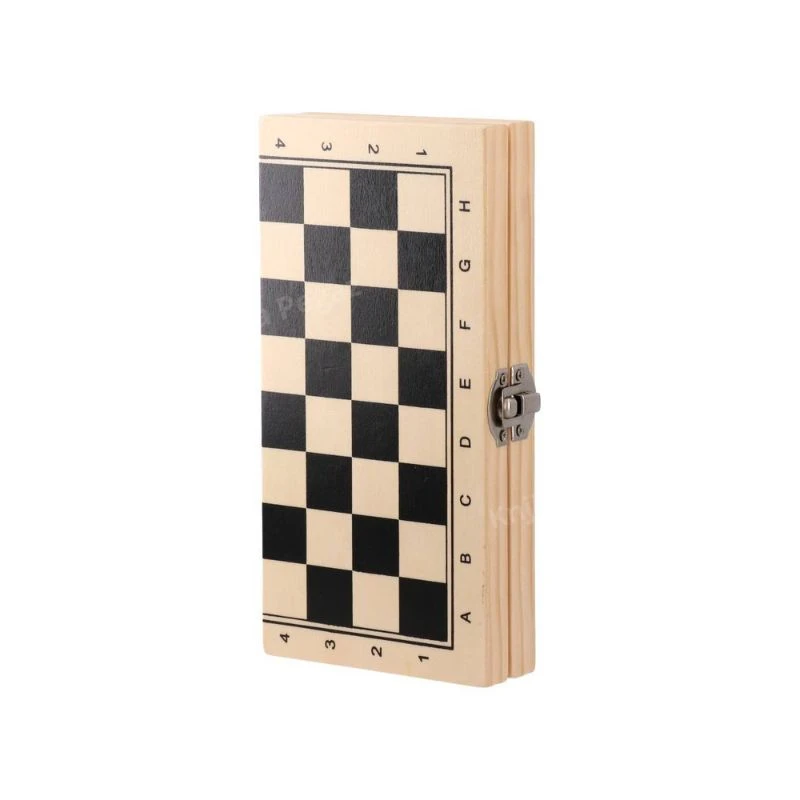 Šah drveni 20x10x3.2 cm – klasična društvena igra sa drvenom tablom i figurama, edukativni šah set za decu i odrasle
