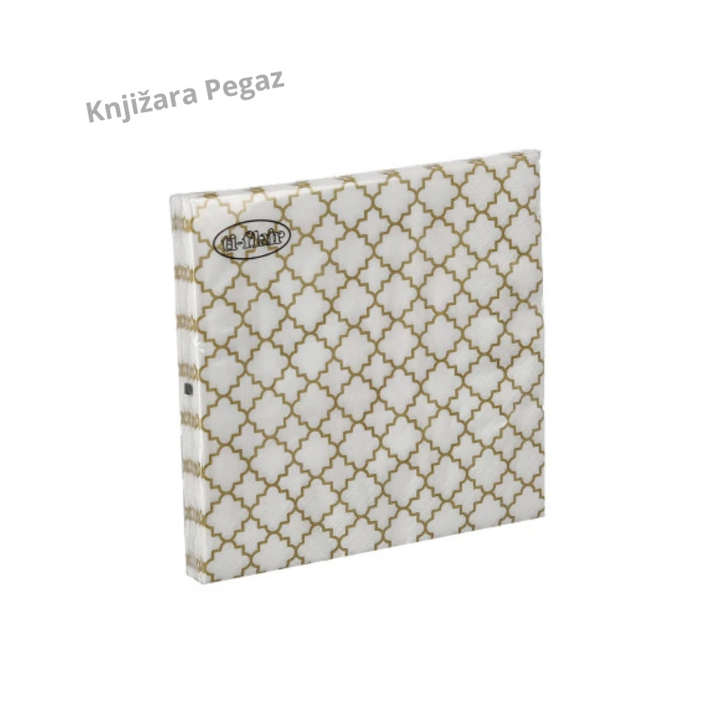 Spirit Events Everyday 03 salvete 33 × 33 cm 3-slojne 20/1 – belo-zlatni dezen