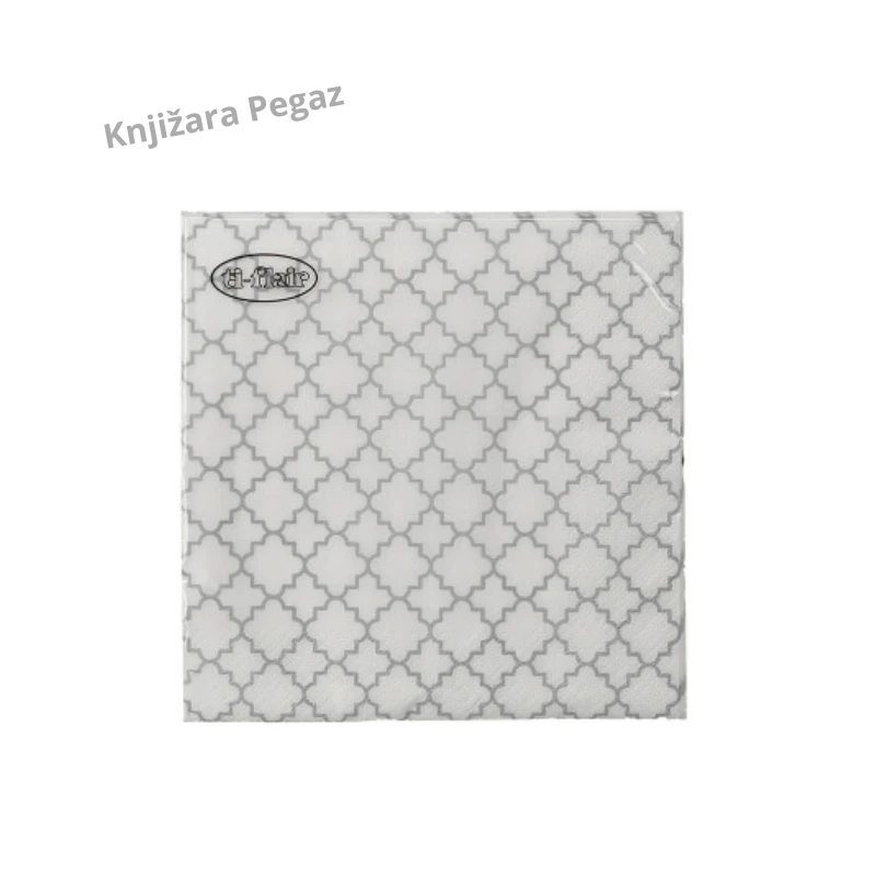 Spirit Events Everyday 04 salvete 33 × 33 cm 3-slojne 20/1 – belo-srebrni dezen