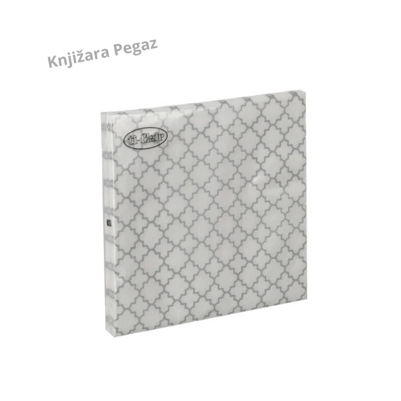 Spirit Events Everyday 04 salvete 33 × 33 cm 3-slojne 20/1 – belo-srebrni dezen