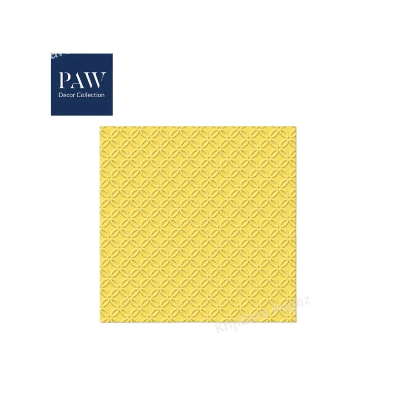 PAW Lux salvete Inspiration Modern Yellow 33x33 1/20 NS34927 – troslojne dekorativne salvete žute boje sa teksturom za sto, proslave, ručak i moderno aranžiranje trpeze