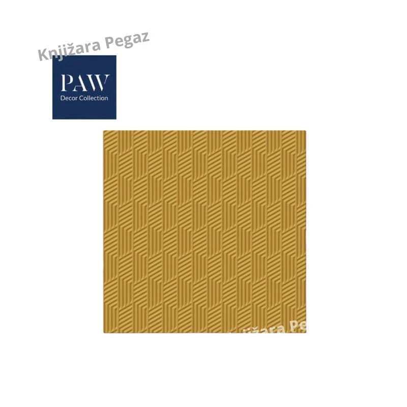 PAW Lux Inspiration texture gold troslojne salvete 33x33 cm, zlatne dekorativne papirne salvete od 20 kom. za svečanu trpezu