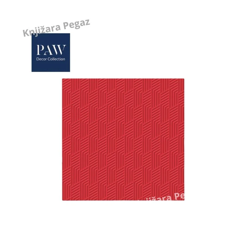PAW Lux inspiration texture red troslojne salvete 33x33 cm, crvene dekorativne papirne salvete od 20 kom. za svečanu trpezu